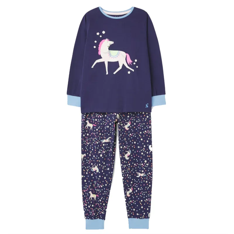 Joules Sleepwell Pyjama Set - Blue Horse Ditsy 